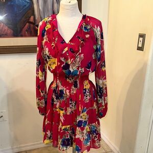 Ralph Lauren Black Label Floral Long Sleeve Dress Size 2P